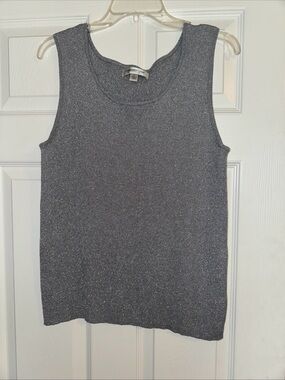 Coldwater Creek Metallic Gray Knit Tank